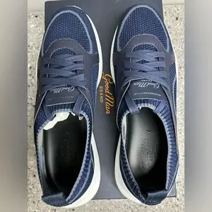 Good Man Brand GMB Knit Trainer Sneakers Sky Captain Blue Sz 9 Italy MSRP $298 Good Man Brand Men main image 2